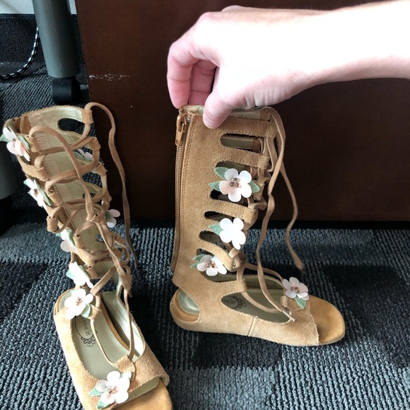 Joyfolie Shoes Joyfolie Flower Lace Up Sandals Poshmark